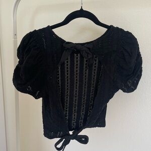 Free people open back short sleeve top